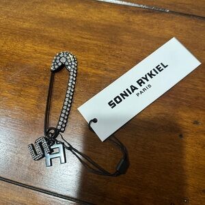 NWT Sonia Rykiel Black and Silver Crystal Pin